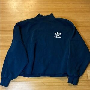Vintage Adidas Dark Blue Pullover with Trefoil Logo Retro